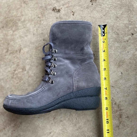 Hush Puppies Brown Suede Lace Up Wedge Boots Wave Reflex Sole Women's US Size 8 - Picture 9 of 12